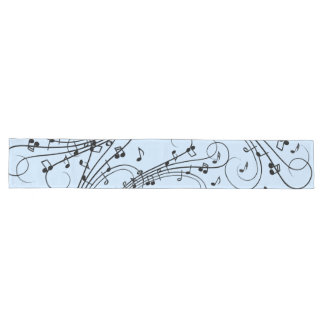 Fancy Music Notes Blue Long Table Runner