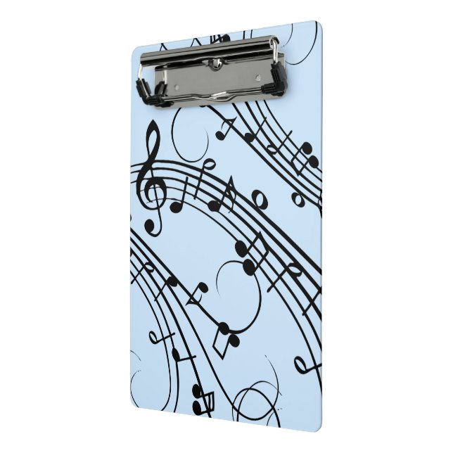Fancy Music Notes Blue Mini Clipboard (Angled2)