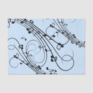 Fancy Music Notes Blue Tissue Paper