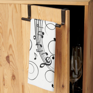 Fancy Music Notes Tea Towel