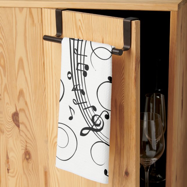 Fancy Music Notes Tea Towel (Thirds Fold)