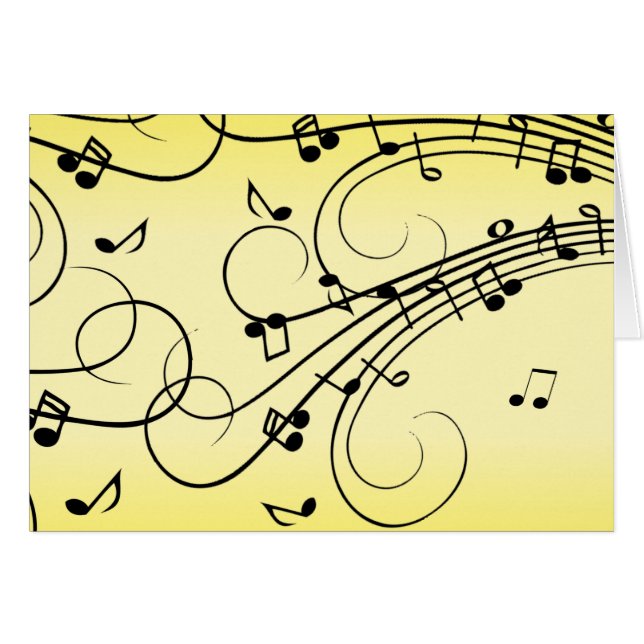 Fancy Music Notes Yellow (Front Horizontal)