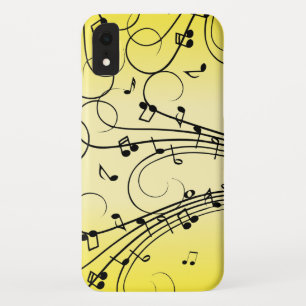 Fancy Music Notes Yellow iPhone XR Case