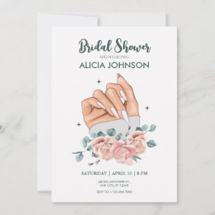 Fancy nail art Bridal Shower Invitation