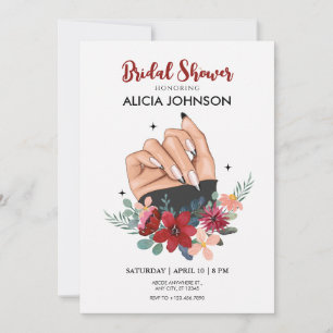 Fancy nail art Bridal Shower Invitation