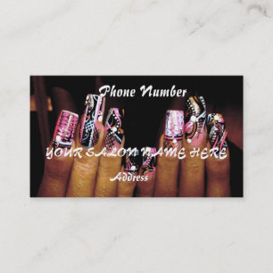 FANCY NAIL BUSINESS CARD TEMPLATE NAIL SALON