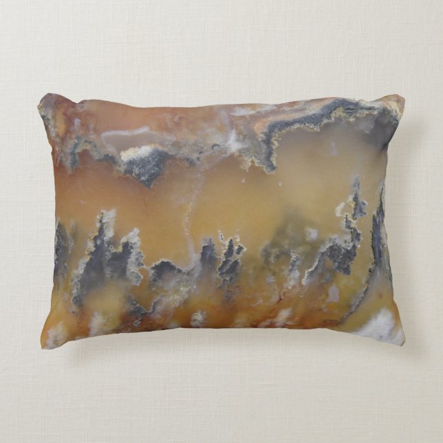 Fancy Natural Rock Mossy Agate Photo Designed Decorative Cushion (Front)