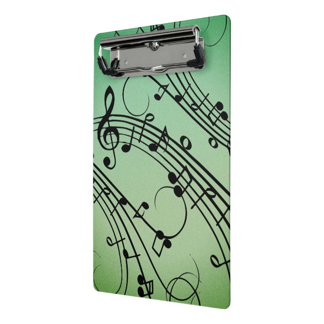 Fancy Notes Green Music Design Mini Clipboard (Angled2)