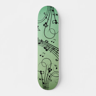 Fancy Notes Green Music Design Skateboard