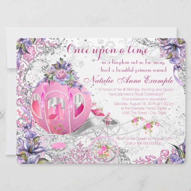 Fancy Once Upon a Time Fairy Tale Birthday Invitation (Front)