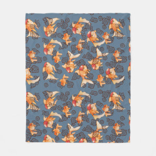 Fancy Oranda Goldfish Fleece Blanket