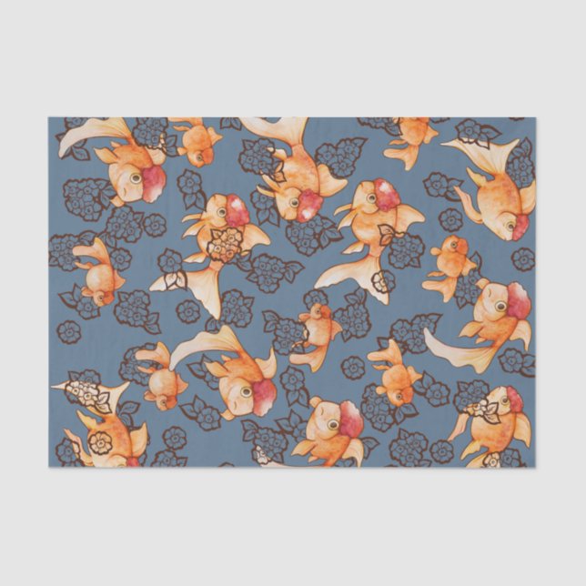 Fancy Oranda Goldfish Tissue Paper (Front)