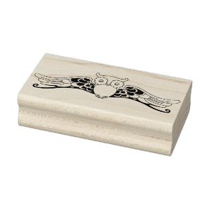 fancy owl art stamp