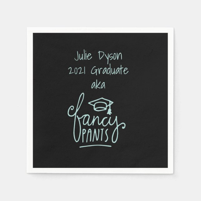 Fancy Pants Funny Graduation Custom  Napkin (Front)