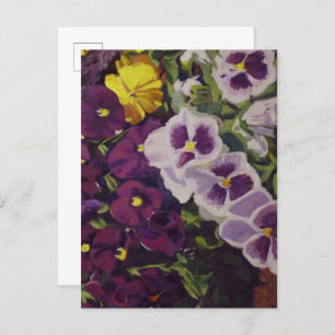 Fancy Pants Pansies Colourful Floral Postcard