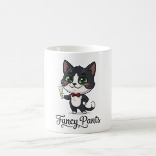 Fancy Pants Tuxedo Cat Cheers Coffee Mug