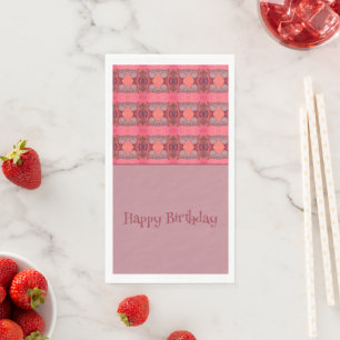 Fancy Peach And Plum Patterned Napkin