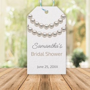 Fancy Pearl necklace Bridal Shower Gift Tags