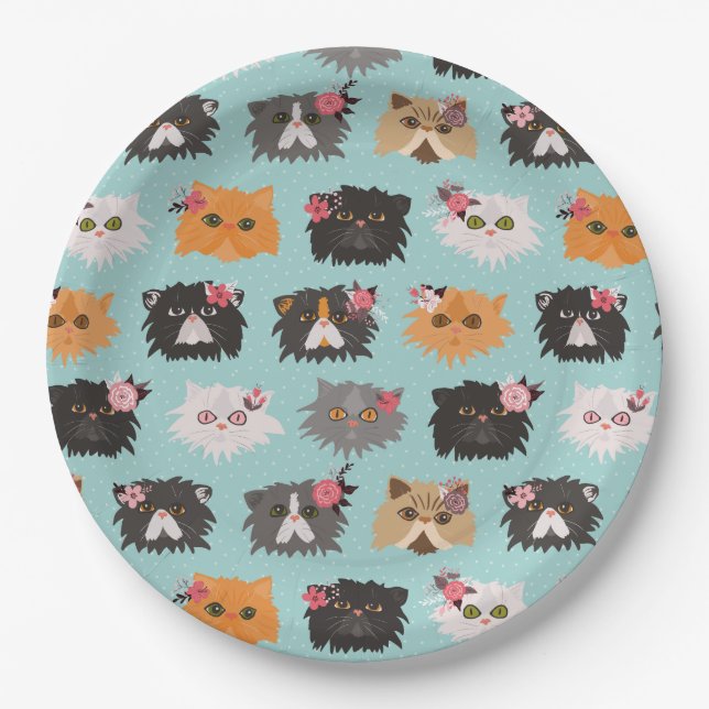 Fancy Persian Cats Paper Plate (Front)