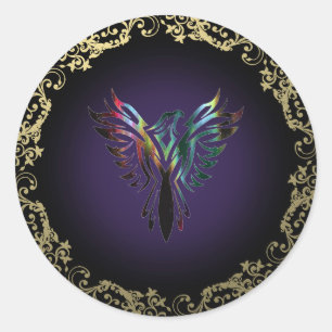Fancy Phoenix Classic Round Sticker