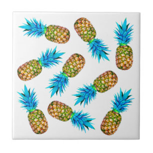 Fancy pineapples ceramic tile