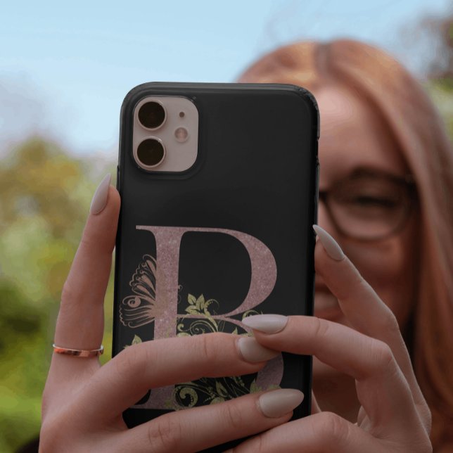 Fancy Pink Glitter Letter B  Case-Mate iPhone Case (Creator Uploaded)