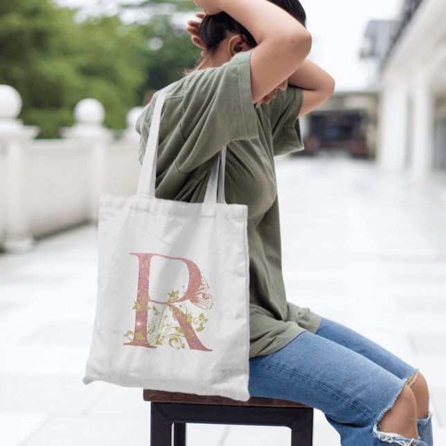 Fancy Pink Glitter Letter R   Tote Bag (Creator Uploaded)