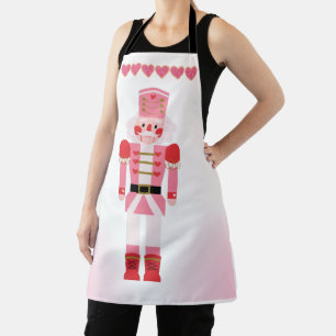 Fancy Pink Nutcracker & Christmas Cookie Hearts  Apron