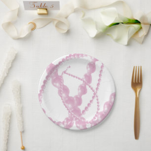 Fancy Pink Pearls Paper Plates