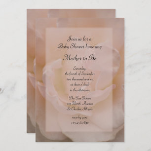 Fancy Pink Rose Baby Shower Invitation