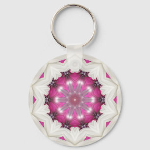 Fancy Pink Star Key Ring