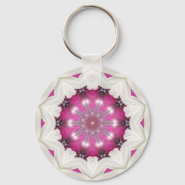 Fancy Pink Star Key Ring (Front)