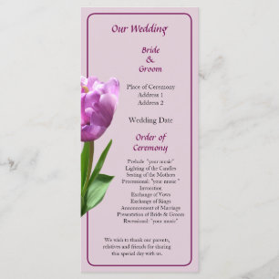 Fancy Pink Tulip Wedding Program
