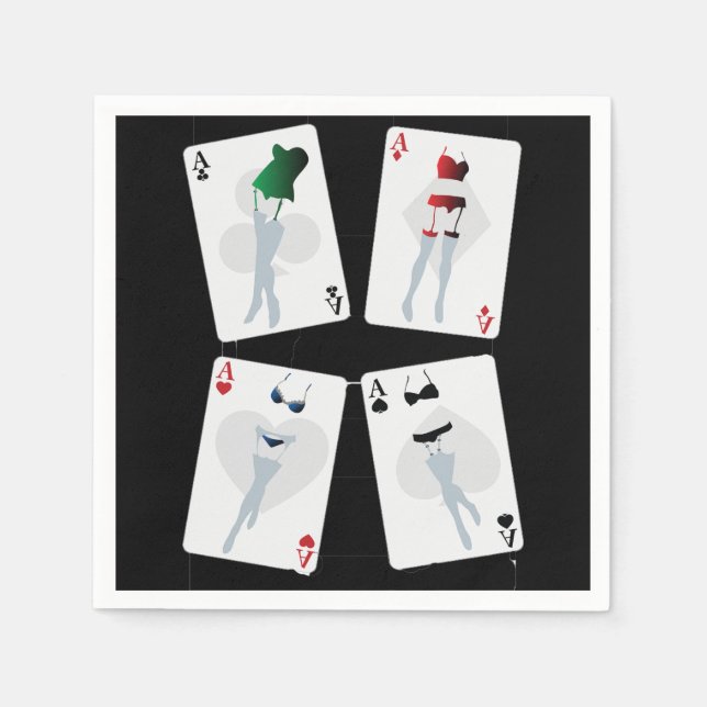 Fancy Playing Cards Paper Napkins (Front)