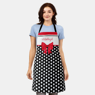 Fancy Polka Dots, Red Bow Apron