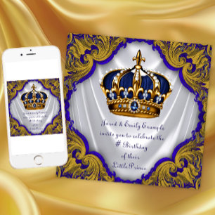 Fancy Prince Birthday Party Invitation