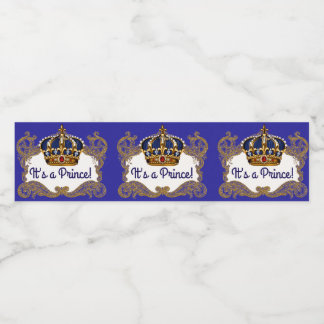 Fancy Prince Royal Crown Water Bottle Labels