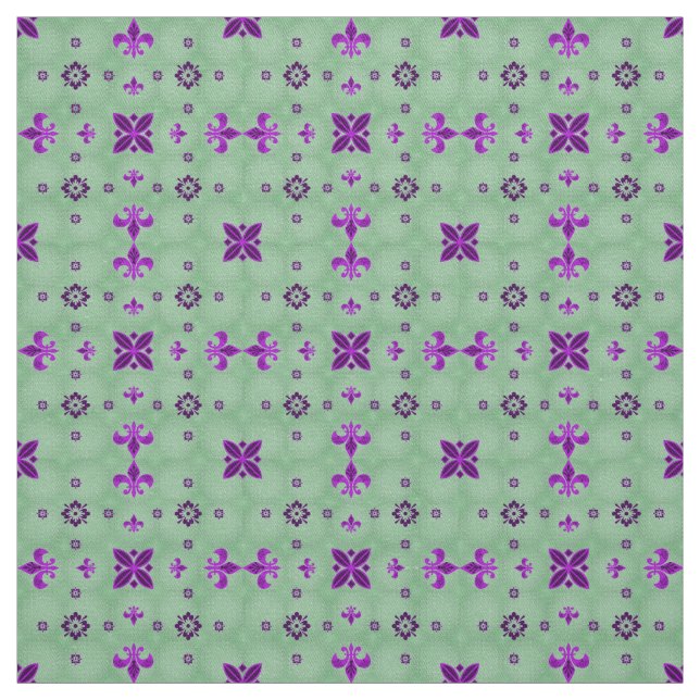 Fancy Purple and Green Fabric (Swatch)