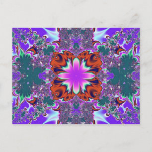 Fancy Purple Fractal postcard