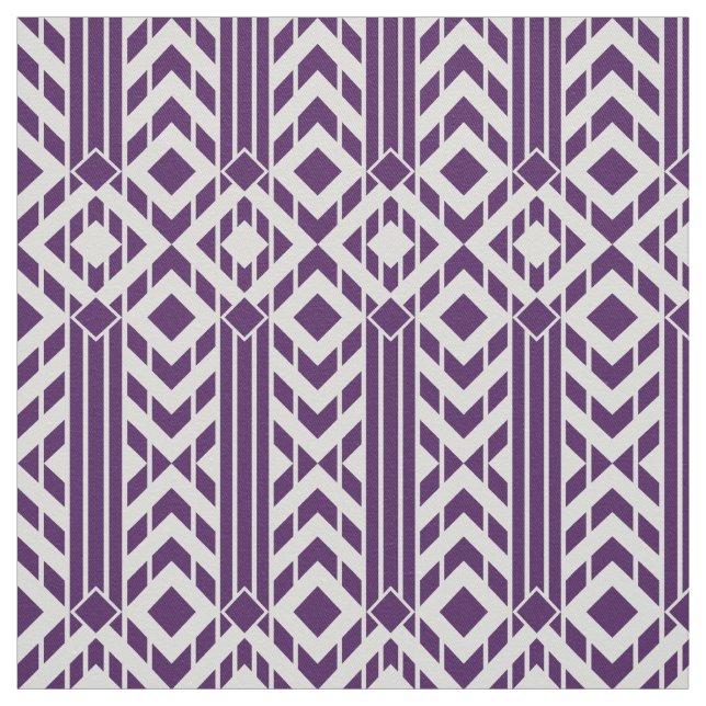 Fancy Purple & Grey Chevron Stripes Fabric (Swatch)
