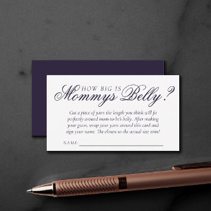 Fancy Purple Script   How Big is Mommys Belly Enclosure Card