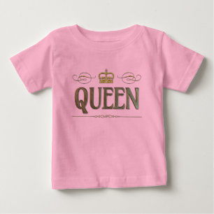 Fancy Queen Lettering - Grand Mediaeval Royal Crow Baby T-Shirt