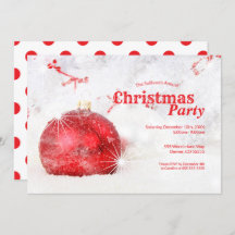 Fancy Red Bauble Frosted Ornament Christmas Party