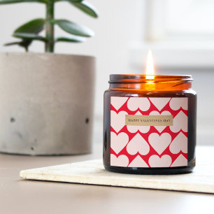 Fancy Red & Pink Heart Pattern Valentines Square S Square Sticker