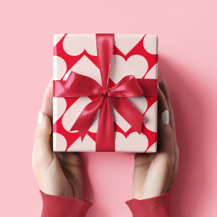 Fancy Red & Pink Heart Pattern Valentines Wrapping Paper