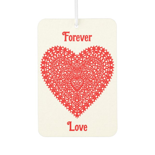 Fancy Red Romantic Heart Customizeable Car Air Freshener (Front)