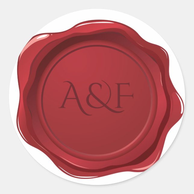 Fancy Red Wax Personalised Seal (Front)