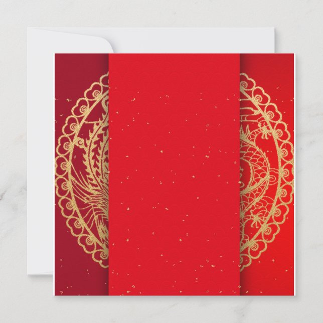 Fancy Red Wedding Invitation (Front)