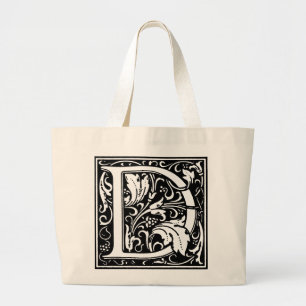 Fancy Renaissance Alphabet Letter D Totebag Large Tote Bag