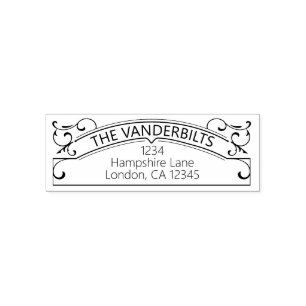 Fancy Rich Vintage Look Return Address Self-inking Stamp